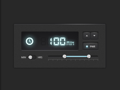 Estimated Wait Time clock glow led light power slider time toggle widget