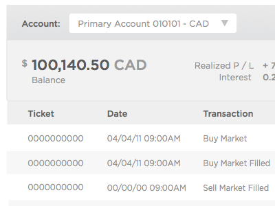 Transaction Table Wireframe account application finance planning product table ux wireframes