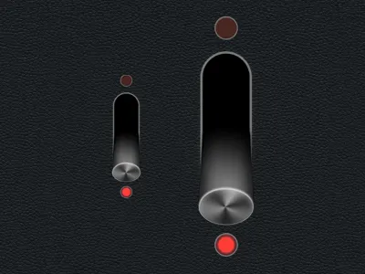 Ui Switch button dark leather lever light metal switch ui web