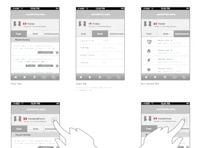 Social Mobile App Wireframes app finance interaction mobile planning product social ui userflow ux wireframes