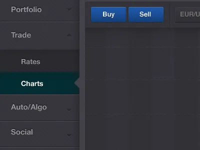 Trade Desktop App application design forex interaction navigation product ui ux