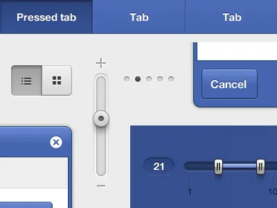 UI details app blue button gray gui indicators ipad slider tabs toggle ui view switch zoom