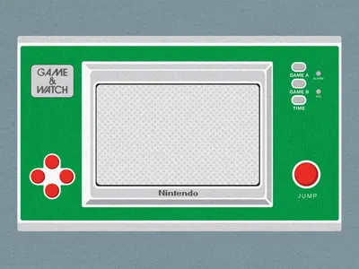 Game & Watch digital game and watch illustration minimal nintendo retro vector