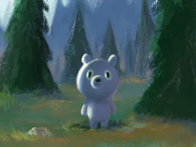 Blue bear. bear character digital illustration ssebong