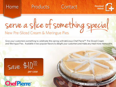 Pre-Sliced Pies Promotion flash layouts web design