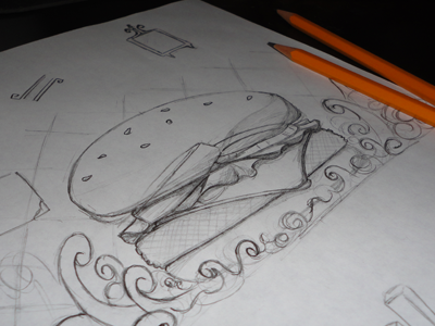 This Cheeseburger is making me hungry cheeseburger draft header illustration sketch