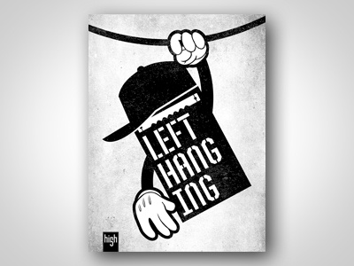 Left Hanging Screen Printed Poster bobby dixon hi5h illustration poster promo screenprint