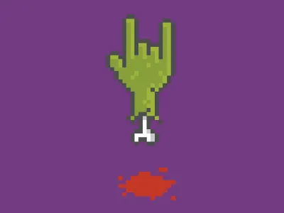Rock The Dead 8 bit pixels rock zombie