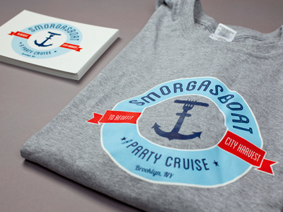 Smorgasboat Tee anchor branding event hot dog nautical party cruise postcard smorgasboat t shirt