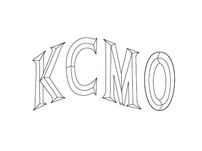 Beveled type experiment, Phase 1. bevel kansas city typography vector