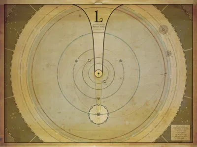 Map of the Solar System 1.618 antique astrology astronomy book design distressed editorial design equal and opposite fibonacci sequence golden ratio graphic design grey jay illustration infographic map nasa phi planets sacred geometry solar system space universe vintage zodiac
