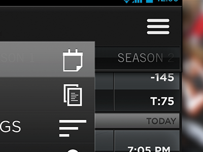 Sports App - Dark android jet cooper mobile scores sports ui