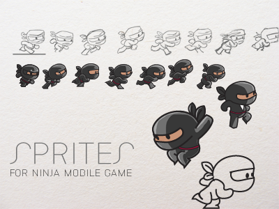 Ninja Game Sprite Animation character design sprite game ios