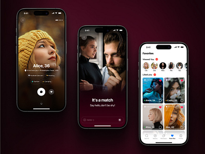 Dating App: Find Your Perfect Match acquaintances app conversation dating dating app design encounters girl girls profile ui ux