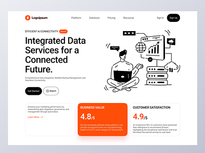 Seamless Data Integration: AI-Powered Website UI Design adaptive interfaces ai driven features ai powered ui automated solutions data driven insights data integration eamless user experience intelligent design modern ui design personalized ux