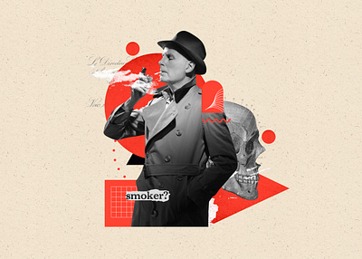 Collage 18 - Smoker? collage collage art composition design editorial editorial design illustration old photoshop poster vintage