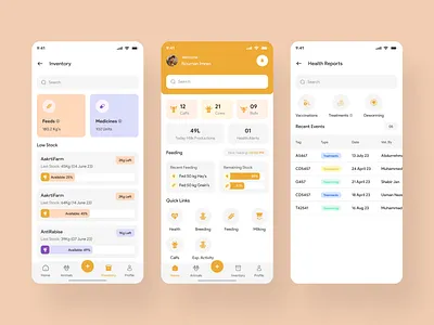 App UI UX Design - Dairy App app app design app ui cattle cattle management app dairy dairy app design doctor app design farm app figma graphic design health app idairy management inventory management app minimal app simple app design ui ui ux ux design