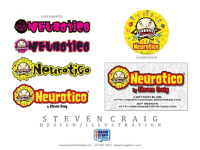 Neurotico Comics Assets adobe illustrator art branding business card comic comics concepts crybaby graphic design i draw stuff studio icon illustraton logo mosaic planets stars steven d craig sticker tile type treatment