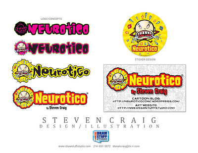 Neurotico Comics Assets adobe illustrator art branding business card comic comics concepts crybaby graphic design i draw stuff studio icon illustraton logo mosaic planets stars steven d craig sticker tile type treatment