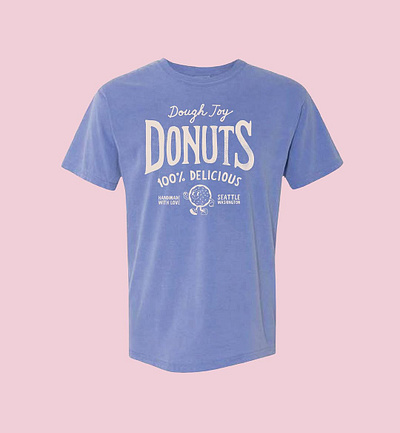 Dough Joy Donuts Merch Design brand design brand identity donut company donut company merch donut merch graphic design graphic designer illustration logo logo design logo illustration merch merch design merch logo seattle branding