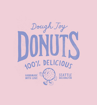 Dough Joy Donuts Brand Design brand design brand identity brand logo branding design donut brand donut company merch donut merch graphic design graphic design logo logo logo design logo illustration merch design seattle branding seattle merch washington brand