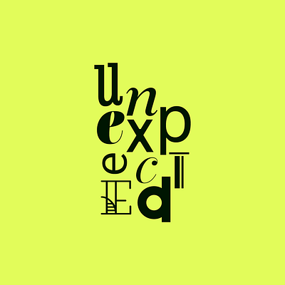 Unexpected. graphic design logo typography