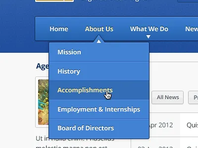 Dropdown Menu blue dropdown menu navigation ui web web design web ui website