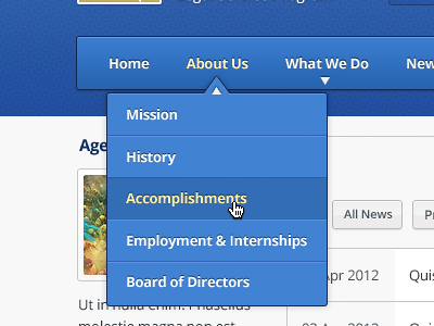 Dropdown Menu blue dropdown menu navigation ui web web design web ui website