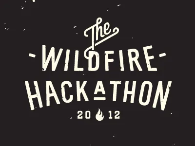 Hackathon Type (continued) badge hackathon typography wildfire