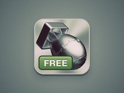 Nuclear Bomb Icon 3d app atomic bomb fat man free icon illustration ios iphone metall nuclear render war