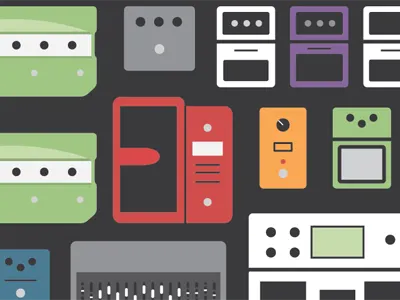 Pedals guitar pedals illustration minimal pedals