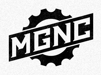 MGNC black white bw clothing cog gear logo serif