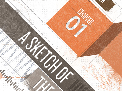 Peak at a chapter opener page for a new book arrow book book design bookdesign chapter chapter opener dot pattern grunge orange rough splatter