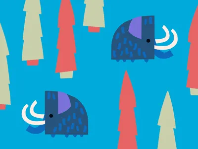 Woolley Mammoth animal blue grey mammoth pink prehistoric purple trunk tusk woolly woolly mammoth