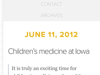 Voice - home page on a handheld device handheld html responsive design typography web