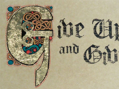 Terra Nova Drop Caps gold leaf illustration lettering typography