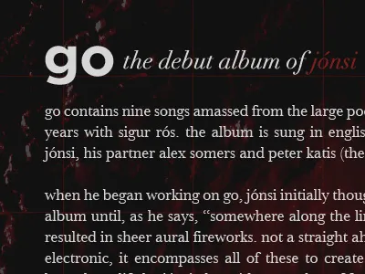 Album cover album back cover go jonsi music typo