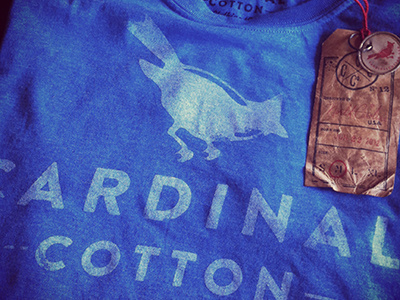 Cardinal Cotton - final kit complete cardinal cotton clothing hang tag stamp texture tshirt vintage