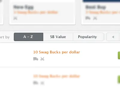List Sorting buttons list sorting tabs