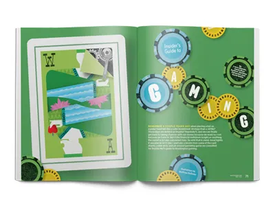 Seattle Met Insider's Guide to Gaming Spread editorial design feature illustration lucky 11 studios magazine seattle met