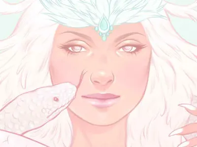 Albino Snakes albino fantasy girl python snake snakes