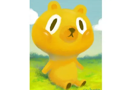 Yellow bear- baer digital illustration ssebong