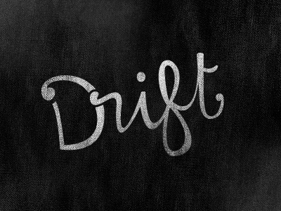 Drift black grunge lettering print texture typography white