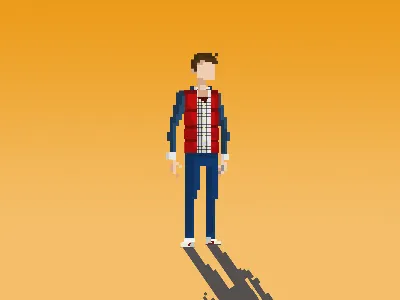 Marty Mcfly 8 bit 8bit back to the future indie indie games marty mcfly photoshop pixel pixel art psd videogame