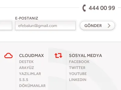 Footer button footer input web