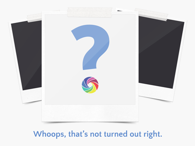 Whoops 404 404 page photos polaroid whoops