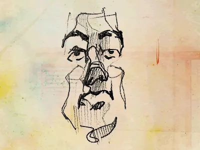 Sketch drawing face man pen sketch sketchbook