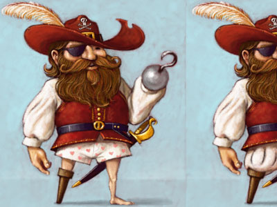 Pants-less Pirate art digital painting fantasy illustration