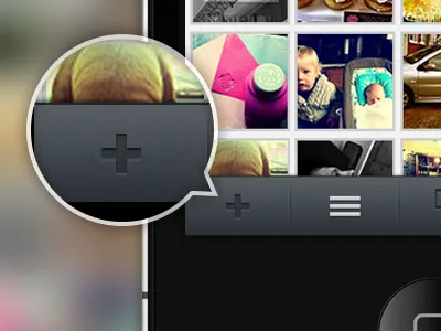 Bottom Bar : Styles app bar black camera plus pro camerapluspro dark grey ios iphone layer style lighting photo app punched selection ui