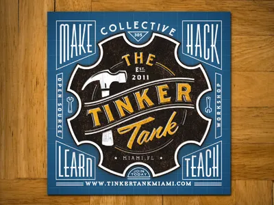 Tinker Tank Sticker collateral design sticker type